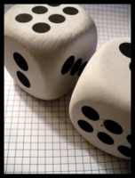 Dice : Dice - 6D - Huge Foam Pair - White With Black Printed Pips